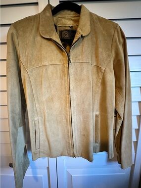 Women’s Tan Suede Zip Jacket